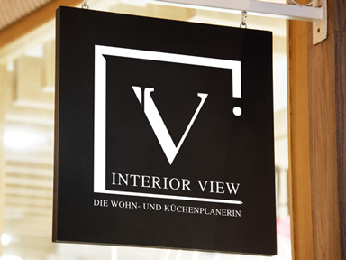 Interior View Corporate Design Logo – Visualisierung Geschäftsschild